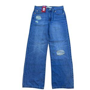 Levis Girls Wide-Leg Jeans Size 10 Blue Denim NWT
